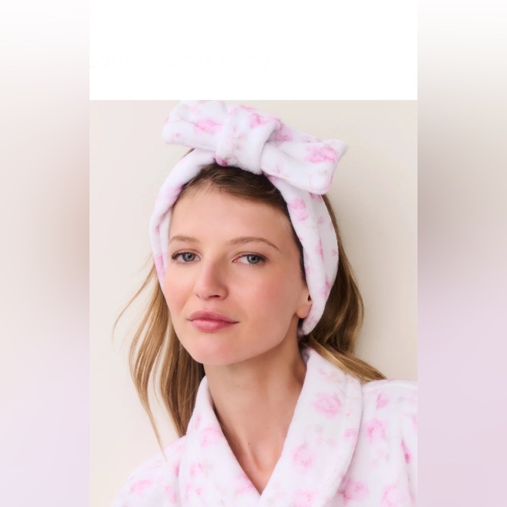 NWOT LoveShackFancy Bow Face Wash Beauty Headband Onesize retail $45